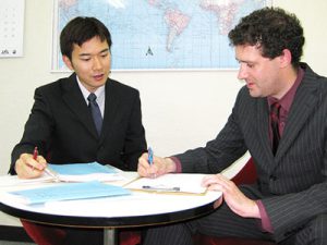 早朝英会話コースは平均1~2名の少人数クラス。